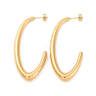 J-Shaped 304 Stainless Steel Stud Earrings LS-EJEW-A125-19G-1