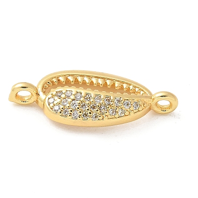 Brass Micro Pave Cubic Zirconia Connector Charms KK-U053-05G-1