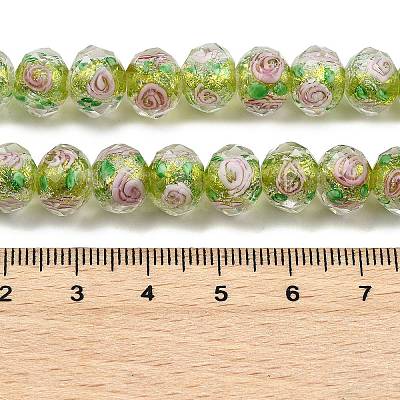 Handmade Foil Lampwork Beads Strands FOIL-S136-001H-1