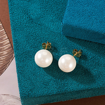 925 Sterling Silver Round Stud Earrings EJEW-TAC00030-04-1