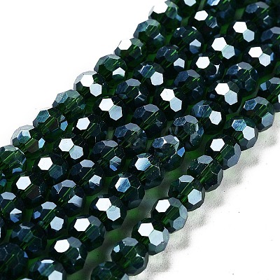Electroplate Transparent Glass Beads Strands EGLA-A035-T6mm-A10-1