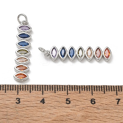 Brass Micro Pave Colorful Cubic Zirconia Pendants CU-CBA6E4E-18P-1