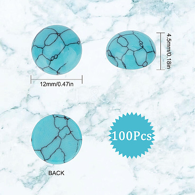 Dyed Synthetic Turquoise Cabochons TURQ-SC0001-05C-1