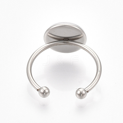 Tarnish Resistant 201 Stainless Steel Cuff Finger Rings Components X-STAS-T047-19A-1