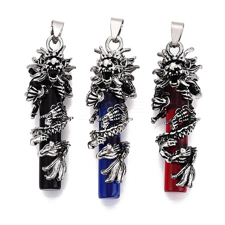 Alloy Glass Big Pendants GL-N004-02AS-1
