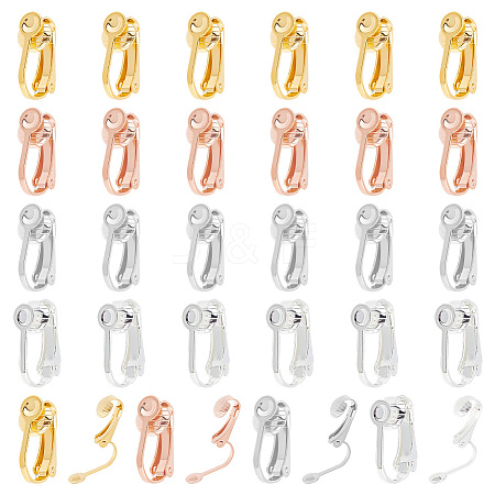 Unicraftale 32Pcs 4 Colors 304 Surgical Stainless Steel Clip-on Earring Findings FIND-UN0001-33-1