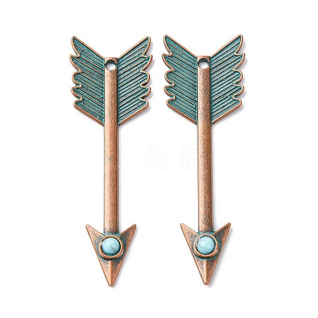 Alloy with Synthetic Turquoise Big Pendants FIND-B055-01L-1
