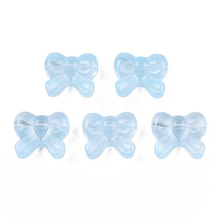 Transparent Spray Painted Glass Beads LS-GLAA-N035-025-C03-1