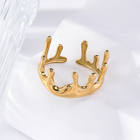 Marine Animal Theme 304 Stainless Stee Open Cuff Rings RJEW-Q005-01F-G-1