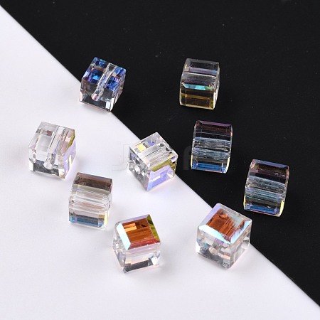 Electroplate Transparent Glass Beads EGLA-B003-01A-09-1