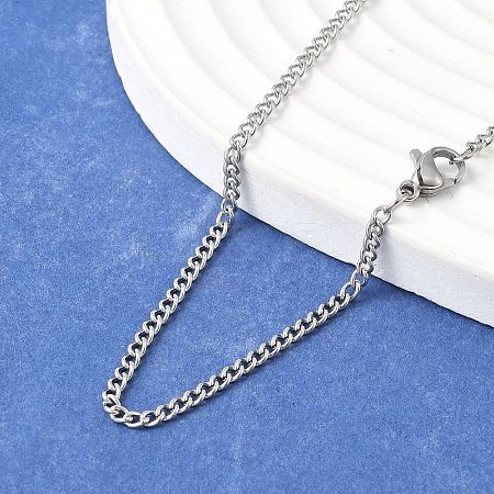 Tarnish Resistant Classic Plain 304 Stainless Steel Mens Womens Curb Link Chain Necklaces STAS-O037-114P-1