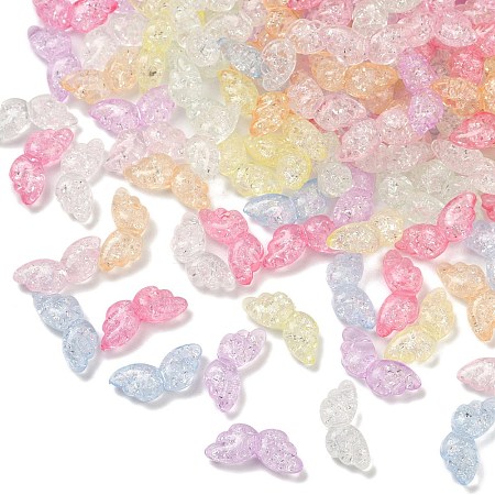 Transparent Crackle Acrylic Beads X-OACR-B031-10-1