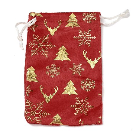 Gold Stamping Christmas Velvet Storage Bags ABAG-Q053-01A-02B-1