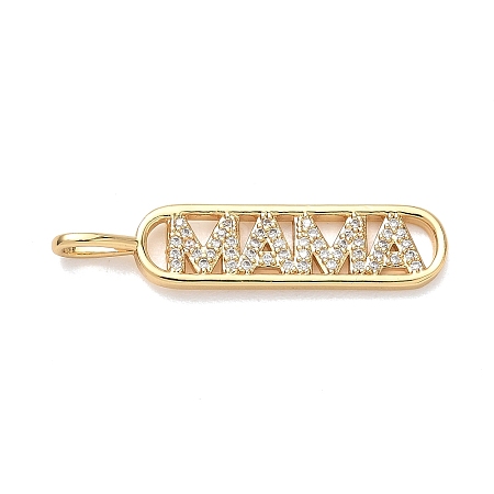 Mother's Day Brass Micro Pave Clear Cubic Zirconia Pendants KK-T084-01B-G-1