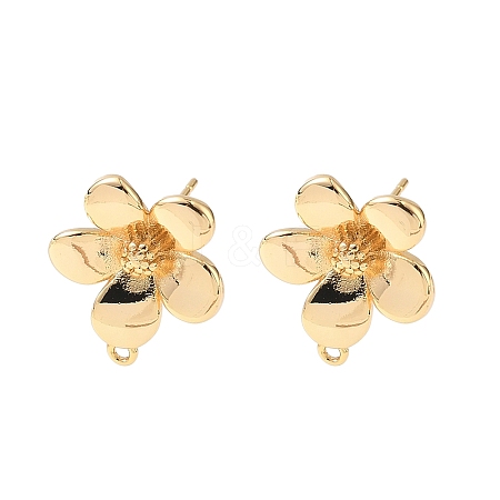 Brass Stud Earring Findings KK-D024-06G-1