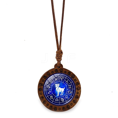 Wooden Glass Pendant Necklace PW-WGCA862-10-1