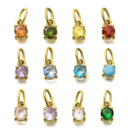 304 Stainless Steel Rhinestone Charms STAS-M109-06G-1