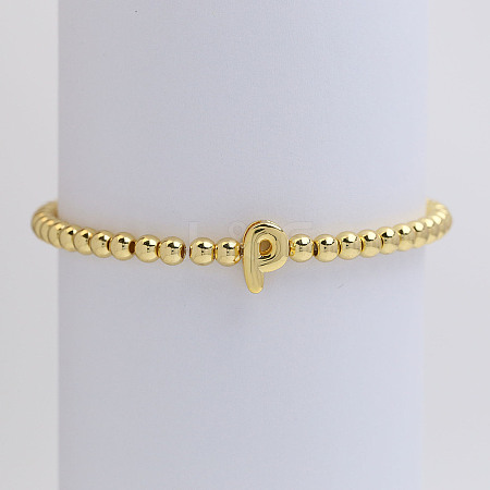 Brass Beaded Stretch Bracelets for Women FS-WG560D0-16-1