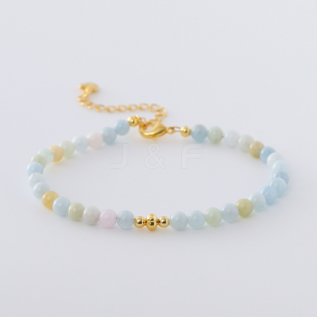 Natural Morganite Round Beaded Bracelet RG1104-8-1