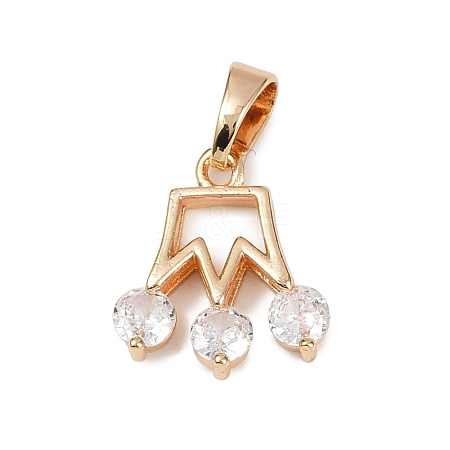 Brass Micro Pave Cubic Zirconia Pendants KK-E795-06KCG-02-1