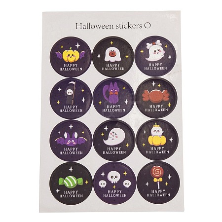Halloween Theme Plastic Stickers STIC-C009-01J-1