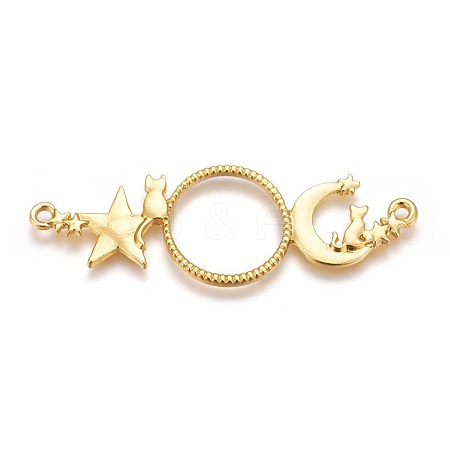 Zinc Alloy Kitten Open Back Bezel Links PALLOY-WH0039-02G-C-1