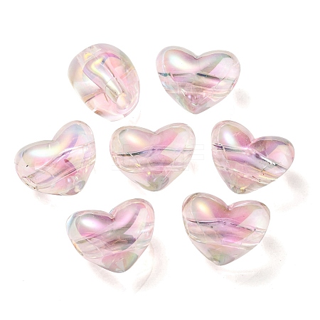 Two Tone UV Plating Transparent Acrylic European Beads OACR-F004-06D-1