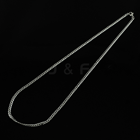 304 Stainless Steel Curb Chain Necklaces STAS-S029-04-1