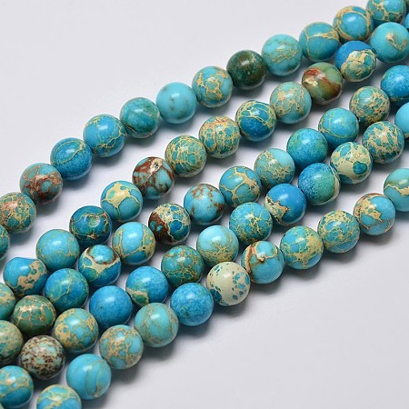 Natural Imperial Jasper Beads Strands G-I122-10mm-10-1