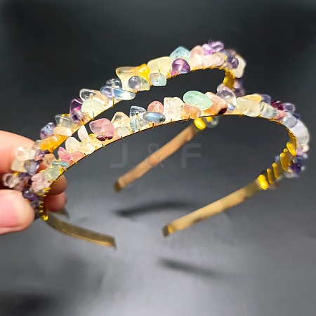 Natural Fluorite Hair Bands PW-WGC1C33-47-1