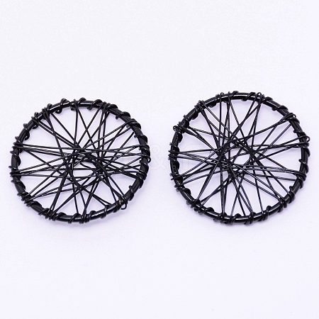 Wrapped Wire Iron Pendants IFIN-WH0053-41A-05-1