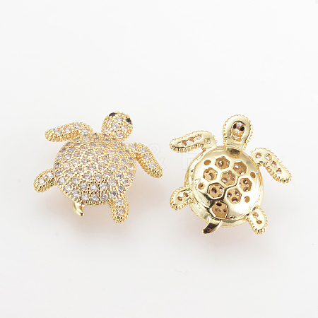 Brass Micro Pave Cubic Zirconia Cabochons ZIRC-Q001-136G-1