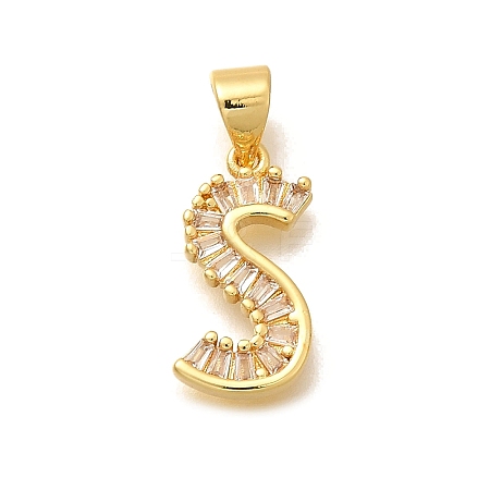 Rack Plating Brass Micro Pave Cubic Zirconia Pendants KK-L226-100G-S-1