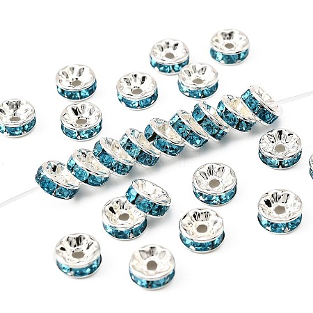 Brass Grade A Rhinestone Spacer Beads RSB038NF-13-1