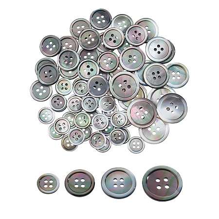  26Pcs 4 Style Natural Shell Buttons BUTT-NB0001-67-1