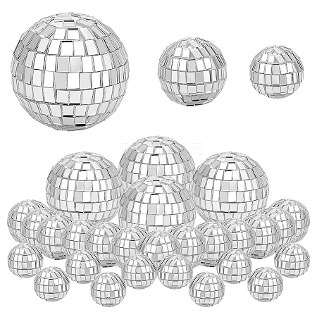 AHADERMAKER 60Pcs 3 Style Foam with Glass Disco Ball Decoration DIY-GA0006-22-1