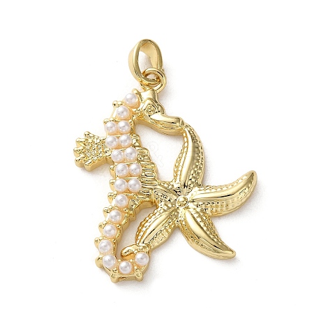 Plastic Imitation Pearl Pendants KK-P320-01E-G-1