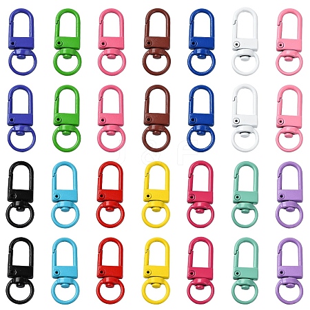 15 Colors Zinc Alloy Baking Paint Swivel Snap Hooks Clasps FIND-YW0005-53-1