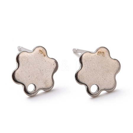 Non-Tarnish 201 Stainless Steel Stud Earring Findings STAS-K241-19P-1