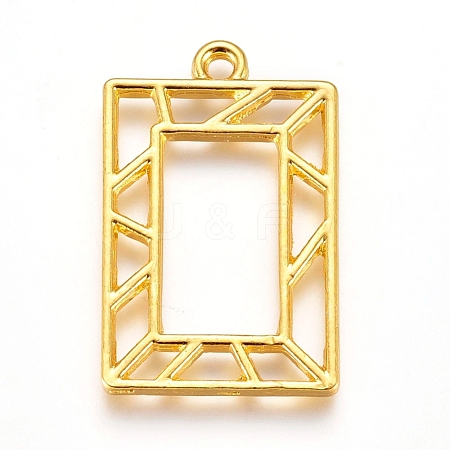 Zinc Alloy Open Back Bezel Pendants PALLOY-D199-07G-1