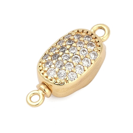 Brass Micro Pave Clear Cubic Zirconia Box Clasps KK-P291-38G-1