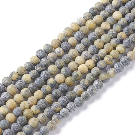 Natural Yellow Turquoise(Jasper) Beads Strands G-H245-02A-1