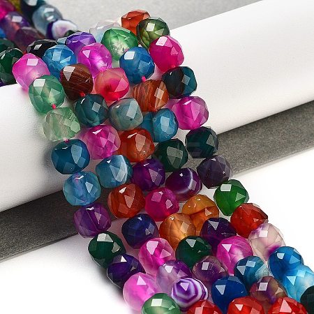 Natural Agate Dyed Beads Strands G-H028-A08-04-1