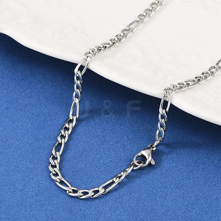 Non-Tarnish 304 Stainless Steel Figaro Chain Necklaces STAS-P101-71P-1