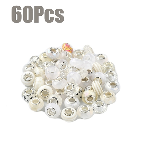 60Pcs Resin European Beads RPDL-YW0001-14E-1