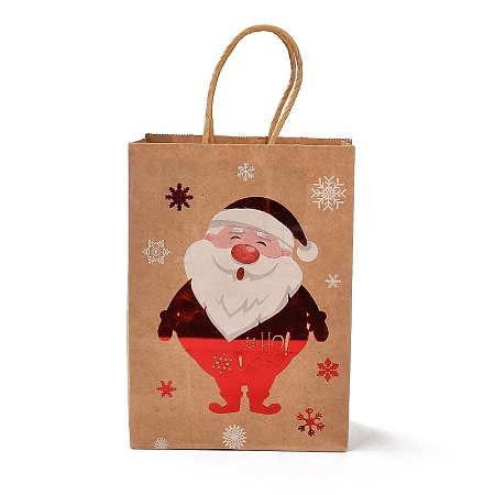 Christmas Theme Hot Stamping Rectangle Paper Bags CARB-F011-02F-1