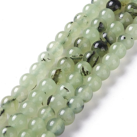 Natural White Jade Imitation Prehnite Beads Strands G-I299-F12-6mm-1