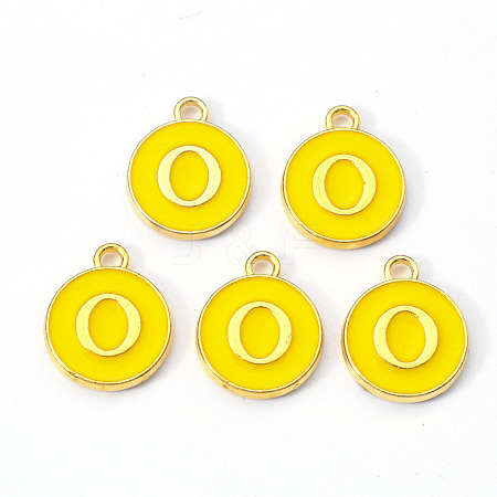 Golden Plated Alloy Enamel Charms X-ENAM-S118-09O-1