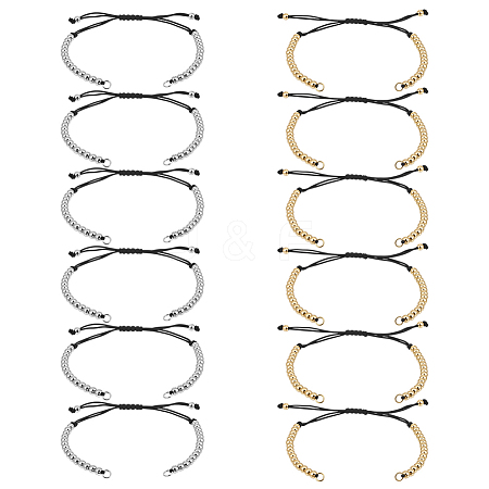 10Pcs 2 Colors Nylon Thread Cord Braided Bead Bracelet Making MAK-ME0001-08-1