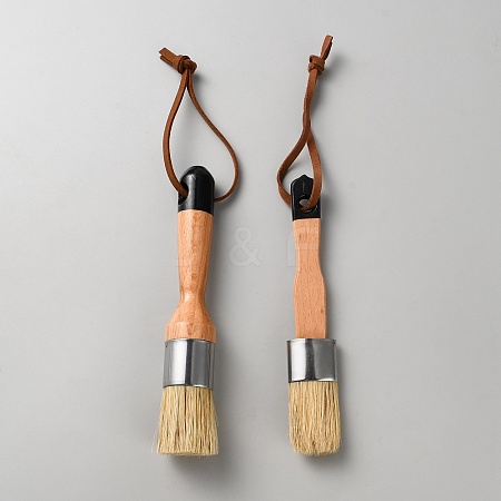 Bristle Paint Brushes Set with Birch Handle AJEW-WH20072-01-1